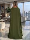 Jersey A-Line Square Neck Formal Dresses with 3D Flowers