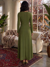 Jersey A-Line Crew Neck Formal Dresses with Shoulder Cutout Design