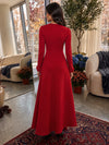Jersey A-Line Crew Neck Formal Dresses with 3D Flowers