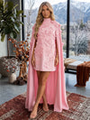 Jersey A-Line V Neck Formal Dresses with 3D Flowers
