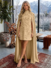 Jersey A-Line V Neck Formal Dresses with 3D Flowers