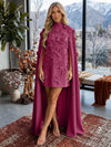 Jersey A-Line V Neck Formal Dresses with 3D Flowers