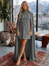 Jersey A-Line V Neck Formal Dresses with 3D Flowers