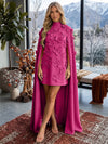 Jersey A-Line V Neck Formal Dresses with 3D Flowers