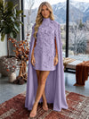 Jersey A-Line V Neck Formal Dresses with 3D Flowers