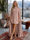 Jersey A-Line V Neck Formal Dresses with 3D Flowers
