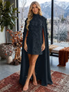 Jersey A-Line V Neck Formal Dresses with 3D Flowers