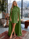 Jersey A-Line V Neck Formal Dresses with 3D Flowers