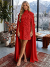 Jersey A-Line V Neck Formal Dresses with 3D Flowers