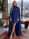 Jersey A-Line V Neck Formal Dresses with 3D Flowers
