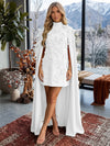 Jersey A-Line V Neck Formal Dresses with 3D Flowers
