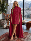 Jersey A-Line V Neck Formal Dresses with 3D Flowers
