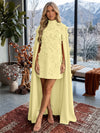 Jersey A-Line V Neck Formal Dresses with 3D Flowers