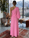 Jersey A-Line One Shoulder Formal Dresses with 3D Flowers