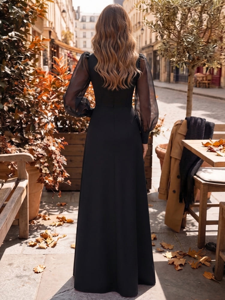 Satin A-Line Boat Neck  Formal Dresses with 3D Flowers