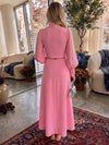 Jersey A-Line High Neck Formal Dresses with 3D Flowers