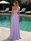 Jersey A-Line One Shoulder Formal Dresses with Side Slit