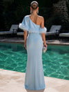 Jersey Mermaid One Shoulder Formal Dresses with Side Slit