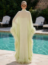 Chiffon A-Line High Neck Formal Dresses with Caps