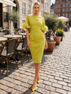 Jersey Sheath Boat Neck Formal Dresses with Slit
