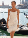 Stretch Mesh Bodycon Spaghetti Straps Formal Dresses with Allover Diamond Grid Beaded Sequins