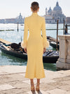 Jersey Bodycon High Neck Formal Dresses with Pleated