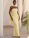 Jersey Mermaid Strapless Formal Dresses with Scarf