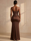 Satin Mermaid Sweetheart Formal Dresses with Sequin Corset Bodice