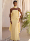 Chiffon Mermaid Strapless Formal Dresses with Corset Bodice