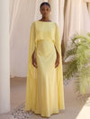 Chiffon Sheath Boat Neck Formal Dresses with Caps