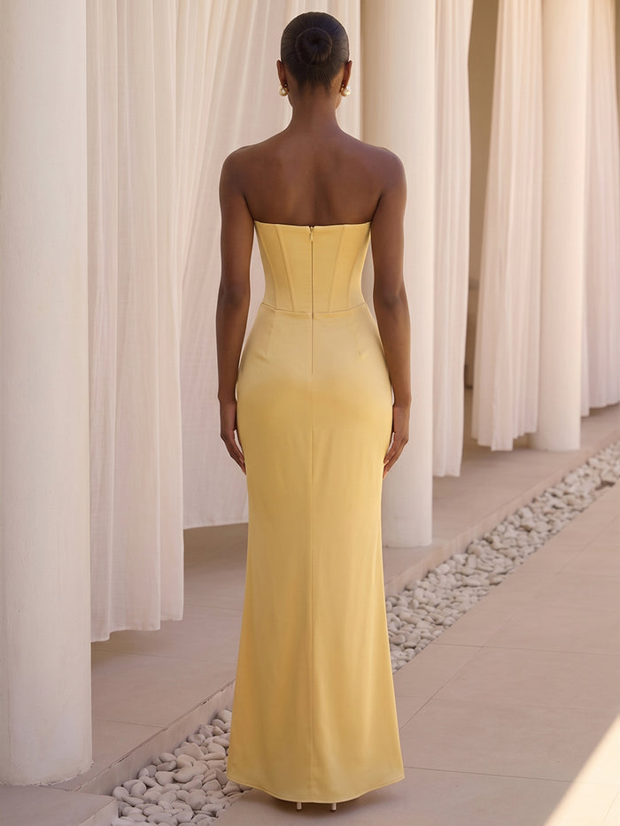 Satin Mermaid Sweetheart Formal Dresses with Side Waist Ruched Shaping Detail