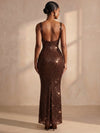 Sequin Mermaid Square Neck Formal Dresses with Corset Bodice