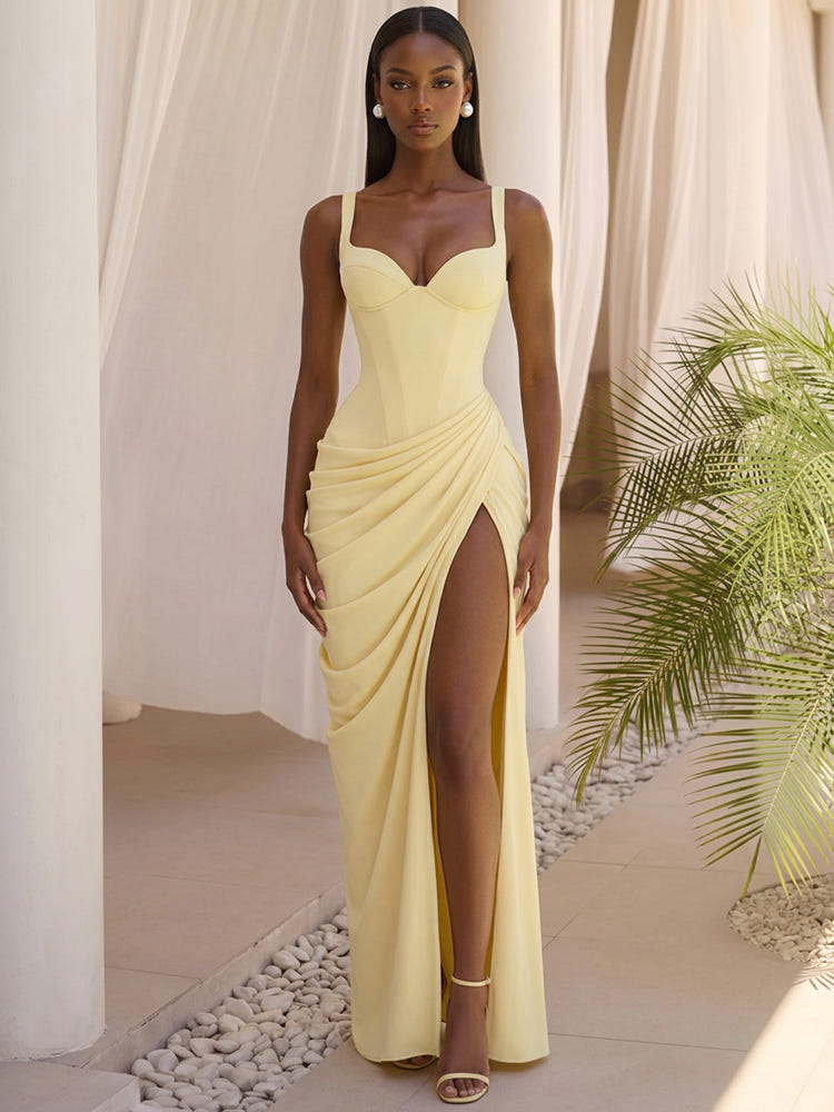 Satin Mermaid Sweetheart Formal Dresses with Side Waist Ruched Shaping Detail