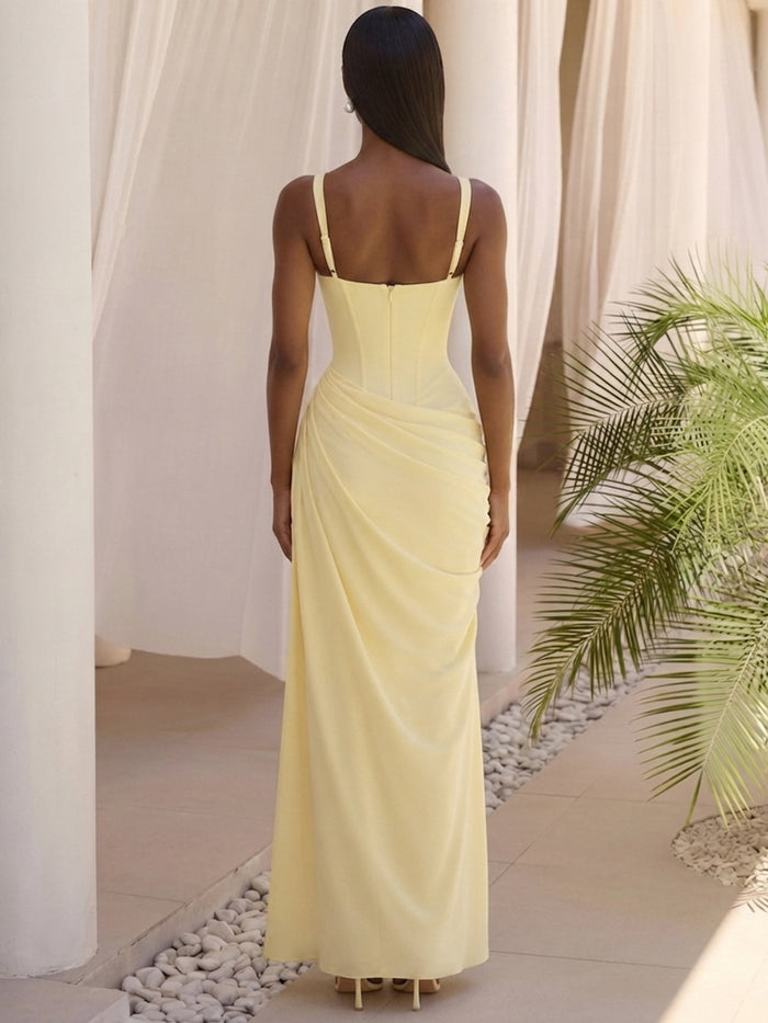 Satin Mermaid Sweetheart Formal Dresses with Side Waist Ruched Shaping Detail