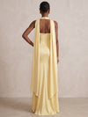 Satin Mermaid Halter Formal Dresses with Side Slit
