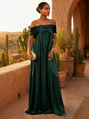 Chiffon A-Line Off Shoulder Pleated Formal Dresses