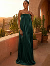 Chiffon A-Line Strapless Pleated Formal Dresses/ Tent Dresses