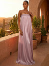 Chiffon A-Line Strapless Pleated Formal Dresses/ Tent Dresses