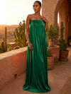 Chiffon A-Line Strapless Pleated Formal Dresses/ Tent Dresses