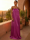 Chiffon A-Line Strapless Pleated Formal Dresses/ Tent Dresses