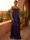 Chiffon A-Line Strapless Pleated Formal Dresses/ Tent Dresses