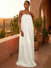 Chiffon A-Line Strapless Pleated Formal Dresses/ Tent Dresses