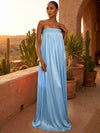 Chiffon A-Line Strapless Pleated Formal Dresses/ Tent Dresses