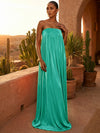 Chiffon A-Line Strapless Pleated Formal Dresses/ Tent Dresses