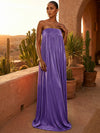 Chiffon A-Line Strapless Pleated Formal Dresses/ Tent Dresses