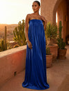 Chiffon A-Line Strapless Pleated Formal Dresses/ Tent Dresses
