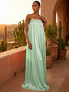 Chiffon A-Line Strapless Pleated Formal Dresses/ Tent Dresses