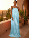 Chiffon A-Line Strapless Pleated Formal Dresses/ Tent Dresses