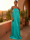 Chiffon A-Line Strapless Pleated Formal Dresses/ Tent Dresses