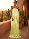 Chiffon A-Line Strapless Pleated Formal Dresses/ Tent Dresses